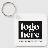 Einfache Schwarz-weiße Logo-Schlüsselanhänger Schlüsselanhänger (Vorderseite)