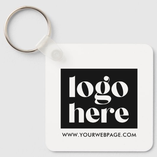 Einfache Schwarz-weiße Logo-Schlüsselanhänger Schlüsselanhänger (Vorderseite)