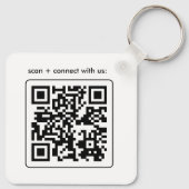 Einfache Schwarz-weiße Logo-Schlüsselanhänger Schlüsselanhänger (Rückseite)