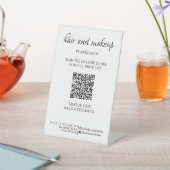 Einfache schwarz-weiße Makeup-Digital-QR-Preise Sockelschild (In SItu)