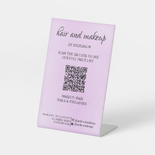 Einfache schwarz-weiße Makeup-Preis für digitale Q Sockelschild