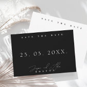 Einfache Schwarz-weiße Minimal-Typografie Save The Date