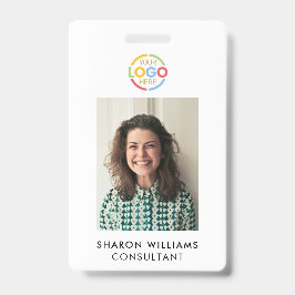 Einfache Schwarz-weiße Minimalistische Mitarbeiter Ausweis