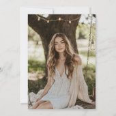 Einfache Schwarz-weiße Miss an Frau Brautparty Fot Einladung (Rückseite)