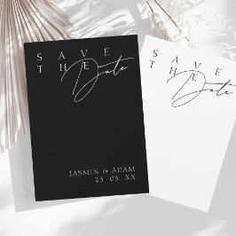 Einfache Schwarz-weiße moderne Hochzeit Save The Date