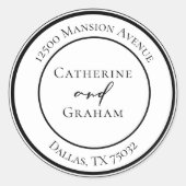 Einfache Schwarz-weiße moderne Hochzeitsstimmung - Runder Aufkleber (Vorderseite)