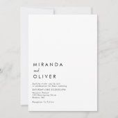 Einfache Schwarz-weiße moderne Monogramm-Hochzeit Einladung (Vorderseite)