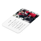 Einfache Schwarz-weiße Monogramm-Foto Save the Dat Magnet (Linke Seite)