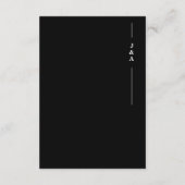 Einfache Schwarz-weiße Monogramm-Hochzeitdetails Begleitkarte (Rückseite)
