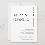 Einfache Schwarz-weiße Monogramm-Initialen Einladung (Vorderseite)