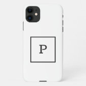 EINFACHE SCHWARZ-WEISSE MONOGRAMM-KUSTOM PERSONALI iPhone HÜLLE (Rückseite)