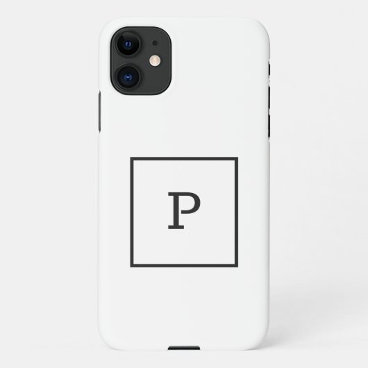 EINFACHE SCHWARZ-WEISSE MONOGRAMM-KUSTOM PERSONALI iPhone HÜLLE (Rückseite)