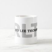 Einfache Schwarz-weiße Monogramm (Name+Initialen) Kaffeetasse (Mittel)