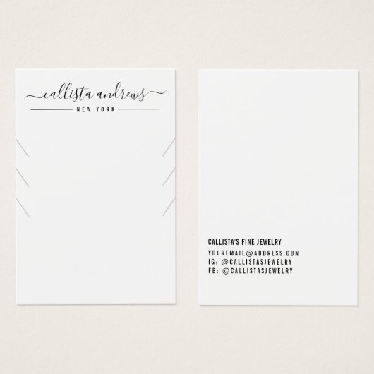 Einfache Schwarz-weiße Multifunktionsanzeigekarte (Vorne & Hinten)