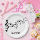 Einfache Schwarz-weiße Musiknote Pappteller (Party)