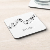 Einfache Schwarz-weiße Musiknoten Individuelle Nam Getränkeuntersetzer (Linke Seite)