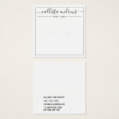 Einfache Schwarz-weiße Ohrring-Display-Karte (Vorne & Hinten)