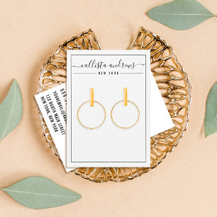 Einfache Schwarz-weiße Ohrring-Display-Karte