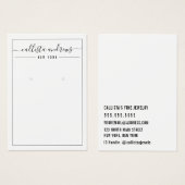 Einfache Schwarz-weiße Ohrring-Display-Karte (Vorne & Hinten)