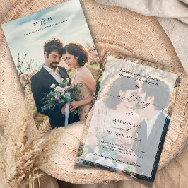 Einfache Schwarz-weiße Overlay Elegantes Foto Hoch Einladung