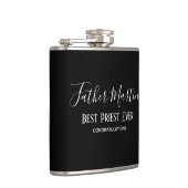 Einfache Schwarz-weiße PRIEST PASTOR CLERGY Flachmann (Rechts)