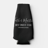 Einfache Schwarz-weiße PRIEST PASTOR CLERGY Flaschenkühler (Vorderseite)