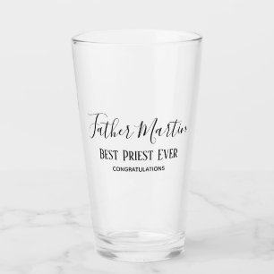 Einfache Schwarz-weiße PRIEST PASTOR CLERGY Glas