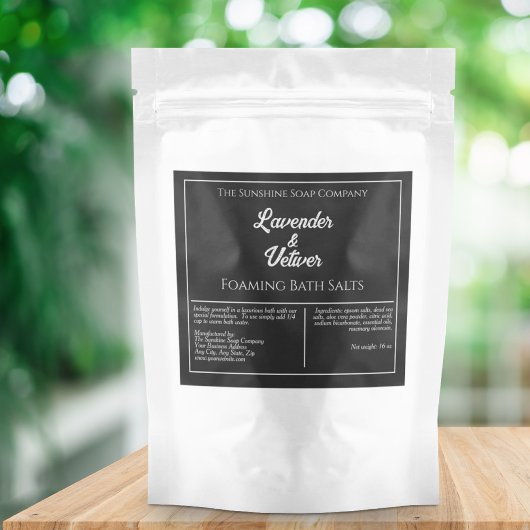 Einfache Schwarz-weiße Produktkennzeichnung Schaumweinetikett