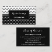 Einfache schwarz-weiße Punkte mit grauem Streifen Visitenkarte (Vorne/Hinten)