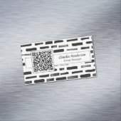 Einfache, schwarz-weiße QR-Code Magnetische Visitenkarte (Beispiel)