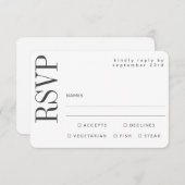 Einfache Schwarz-weiße QR-Code-Website RSVP Karte (Vorne/Hinten)