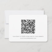 Einfache Schwarz-weiße QR-Code-Website RSVP Karte (Rückseite)
