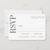 Einfache Schwarz-weiße QR-Code-Website RSVP Karte (Vorderseite)