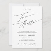 Einfache schwarz-weiße QR-Codes in einer Hochzeit Einladung (Vorderseite)