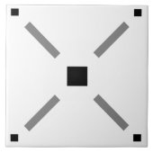 Einfache schwarz-weiße Quadrate Fliese (Vorderseite)