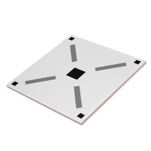 Einfache schwarz-weiße Quadrate Fliese (Seite)