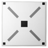 Einfache schwarz-weiße Quadrate Fliese (Vorderseite)