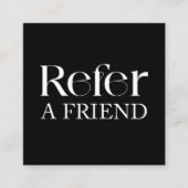 Einfache Schwarz-weiße Referenzkarte Empfehlungskarte (Vorderseite)