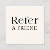 Einfache Schwarz-weiße Referenzkarte Empfehlungskarte (Vorderseite)