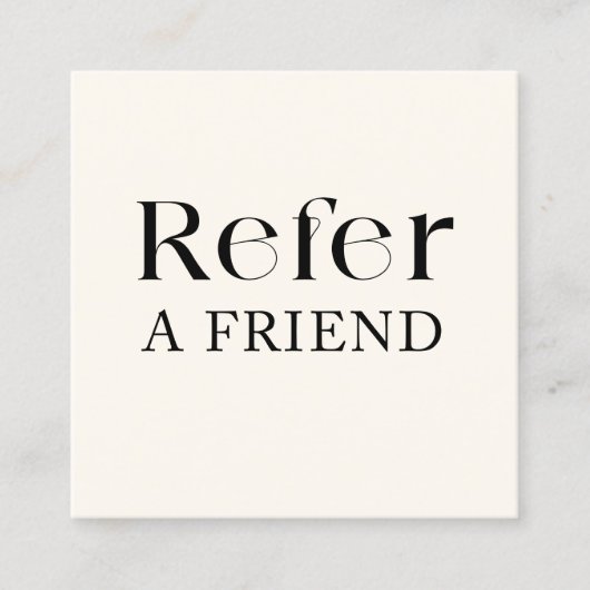 Einfache Schwarz-weiße Referenzkarte Empfehlungskarte (Vorderseite)