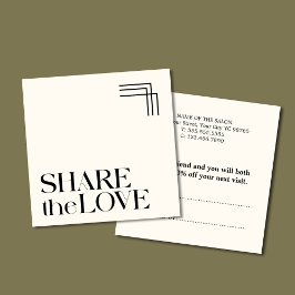 Einfache Schwarz-weiße Referenzkarte für Elegant B Empfehlungskarte