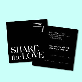 Einfache Schwarz-weiße Referenzkarte für Elegant B Empfehlungskarte