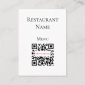 Einfache Schwarz-weiße Restaurant QR Code Menü Car (Vorderseite)
