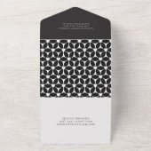 Einfache Schwarz-weiße Retro All In One Einladung (Außenbereich)