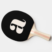 Einfache Schwarz-weiße Retro-Monogramm Tischtennis Schläger (Seitenansicht)