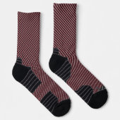 Einfache Schwarz-weiße rote Streifen Muster Abstra Socken (Rechts)
