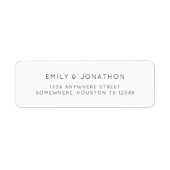 Einfache Schwarz-weiße Rücksendeadresse (Vorne)