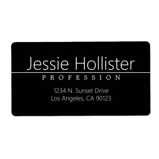 Einfache Schwarz-weiße Rücksendeadresse (Vorne)