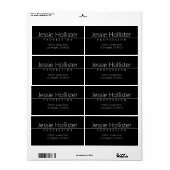 Einfache Schwarz-weiße Rücksendeadresse (Vorne)