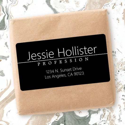 Einfache Schwarz-weiße Rücksendeadresse